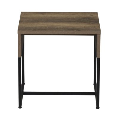 Ashwood Wrap End Table with Black Iron Base
