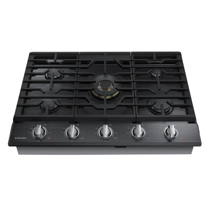 Plaque de cuisson à gaz Samsung avec brûleur double puissance de 22 K BTU, Acier inoxydable noir