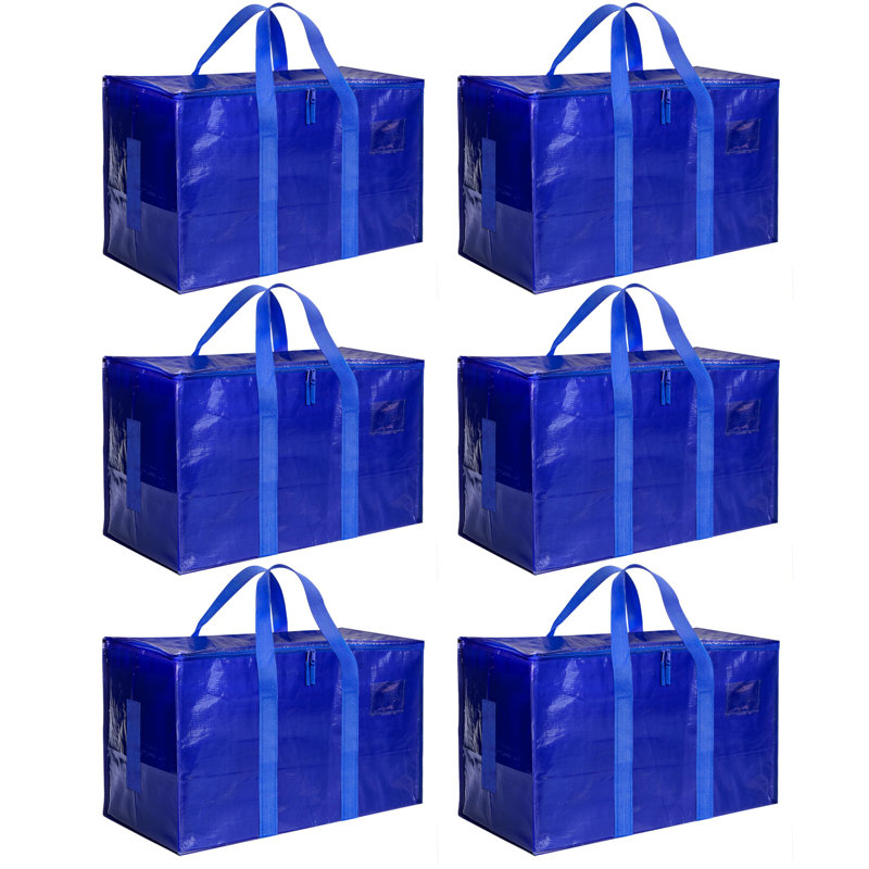 Extra Large Moving Bags with Lids, Reinforced Handles and Zippers, Heavy Duty Storage Tote for Moving Travel Camping Space Saving