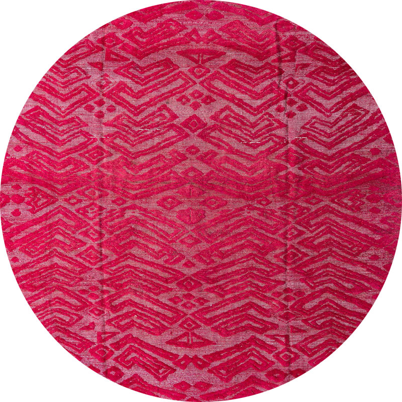 Absher Abstract Indoor Rug, Round 7'
