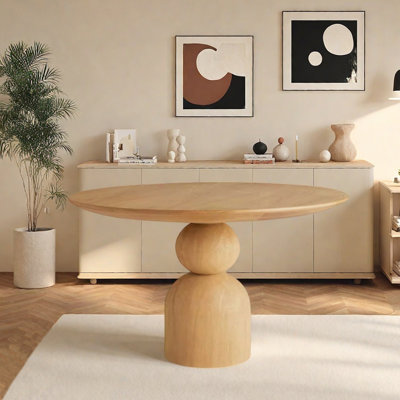 Modern Minimalist Durable Ash Wood Round Table