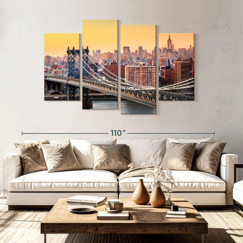 Lilie Marvelous Manhattan Bridge, H 54 po x l 84 po