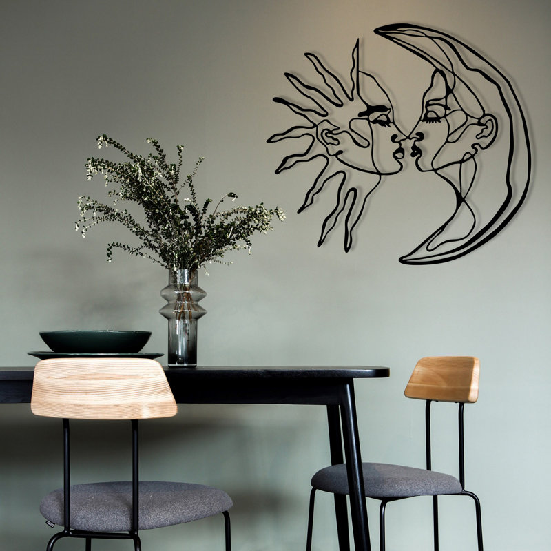 Élégant accessoire mural en métal noir, 20,5 po x 18,7 po | Fabrication 100% métal, épaisseur: 0,05 pouce | Pièce décorative durable pour la maison ou le bureau, la conception élégante rehausse n'importe quel espace