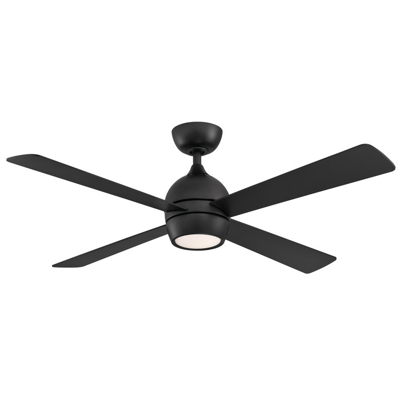 Kwad 52 inch Indoor Ceiling Fan with LED Light Kit - Black, Black