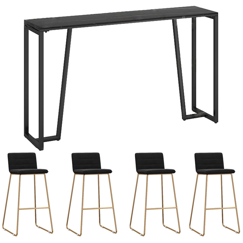 Tabourets et tables de luxe et luxueux, H 41,3 po x L 55,1 po x l 15,7 po, Noir / Noir, Noir
