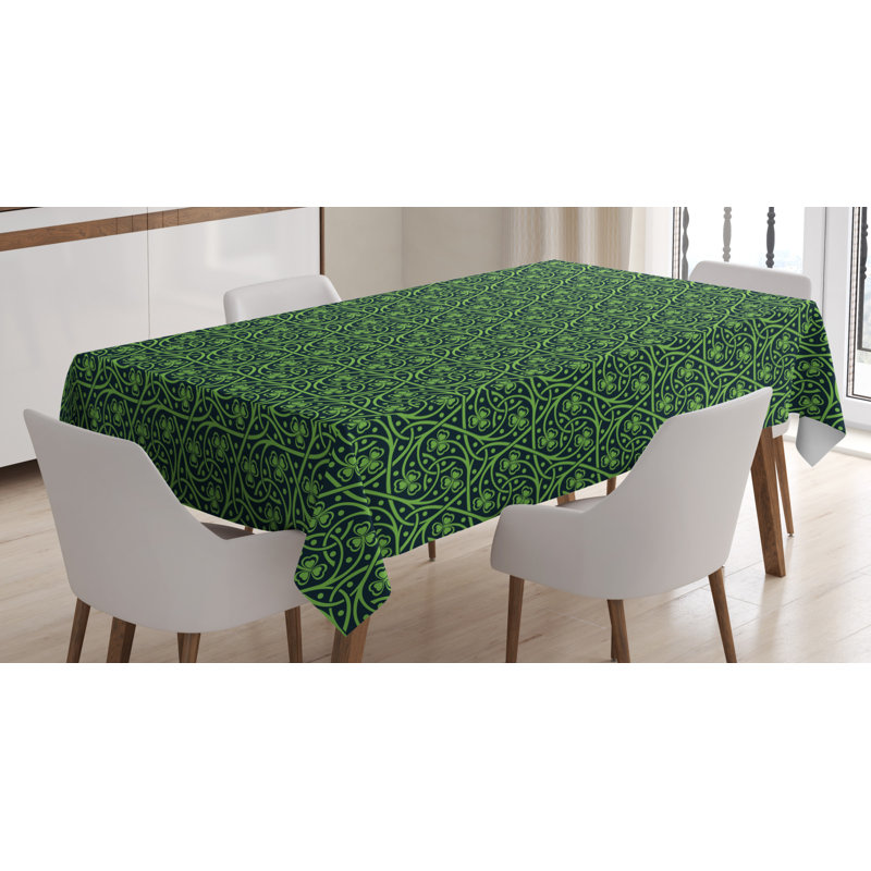 Irish Geometric St. Patrick's Day Tablecloth, 90" L x 60" W