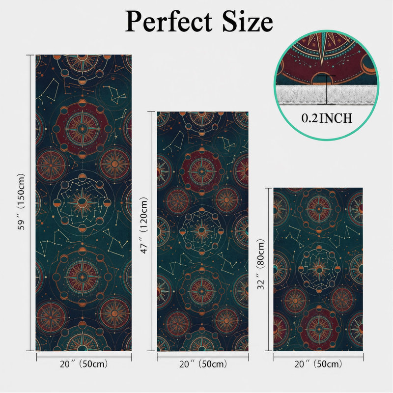 Tapis de cuisine antidérapant à motif mandala