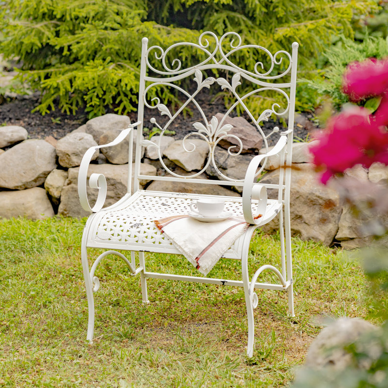 Chaise de jardin Nyquist, Blanc antique