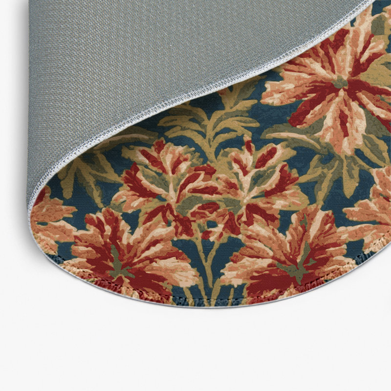 Tapis d'intérieur et d'extérieur brun Botanical, Rond 5 pi