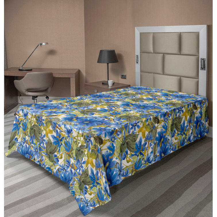 Drap plat à motif floral bohème Ambesonne