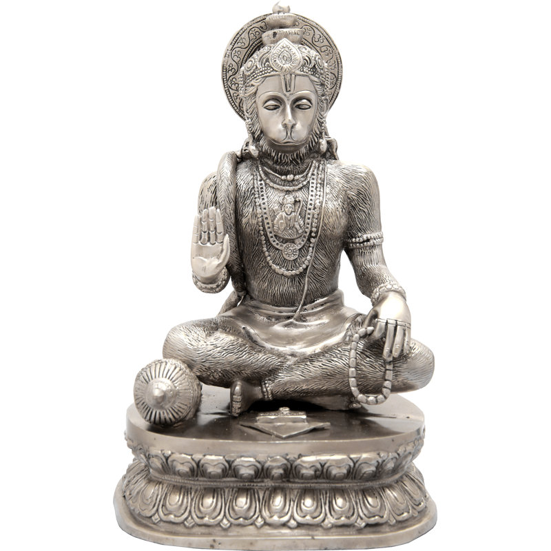 Lord Hanuman Granting Abhaya, Argent