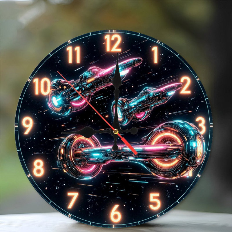 Décoration murale horloge néon