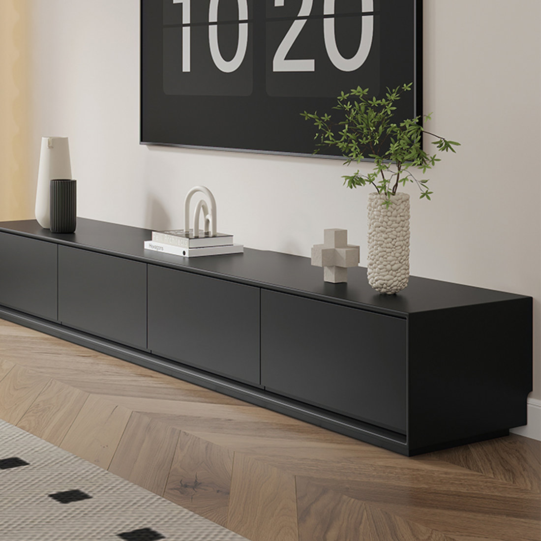 Modern Simple Style TV Stand with Four Drawers