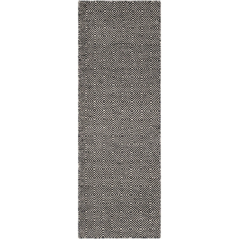 Contemporary Syd Runner Rug Black Color, Runner 2' x 6'1"