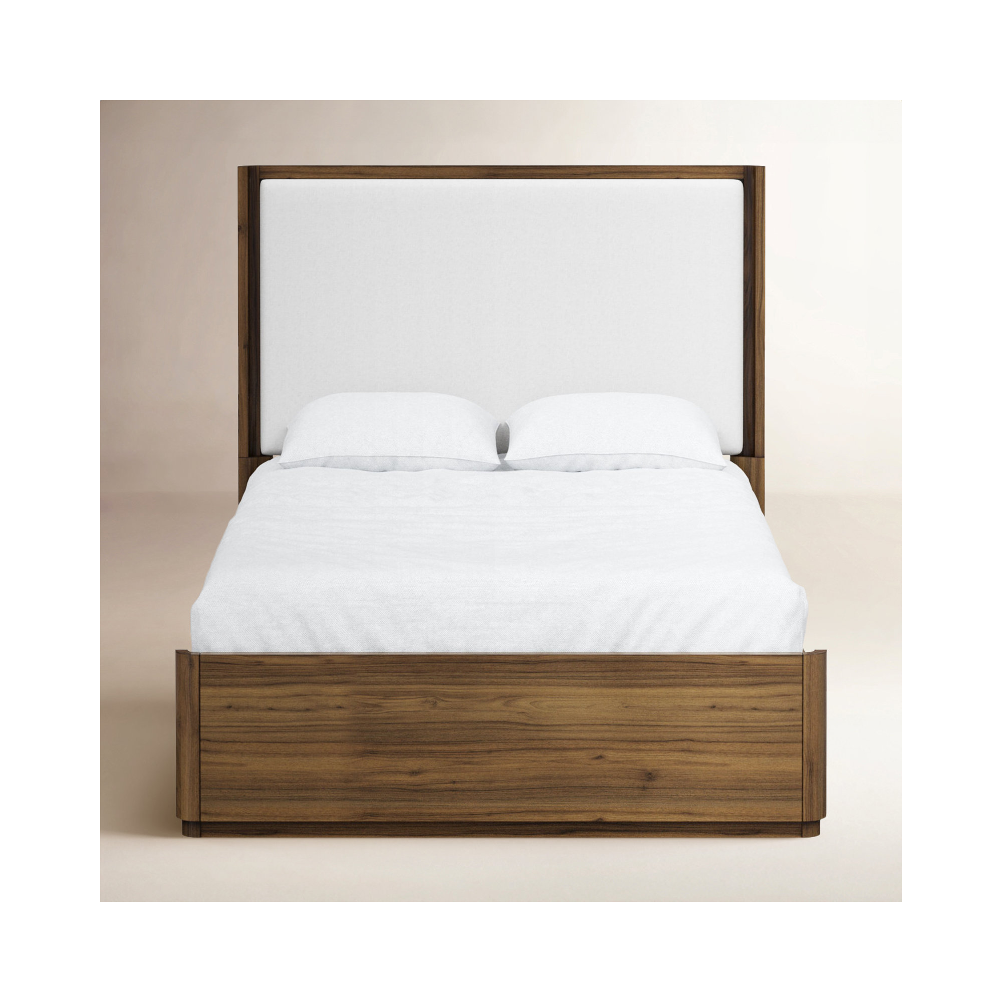Kiefer Upholstered Walnut Panel Bed, Carmel, Queen