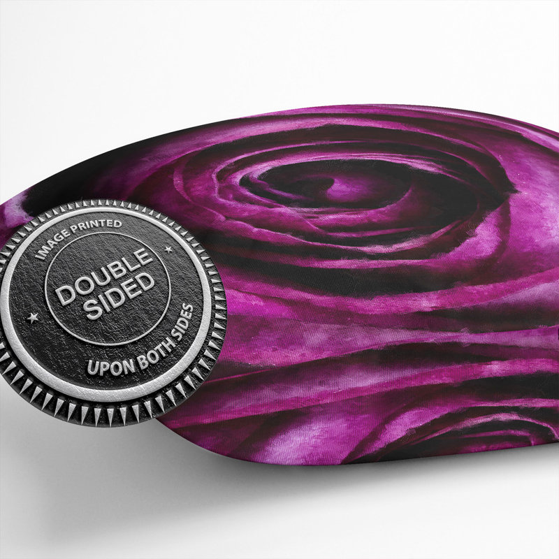 Striking Purple Rose Cushion with Filling, 55cm H x 55cm W x 20cm D