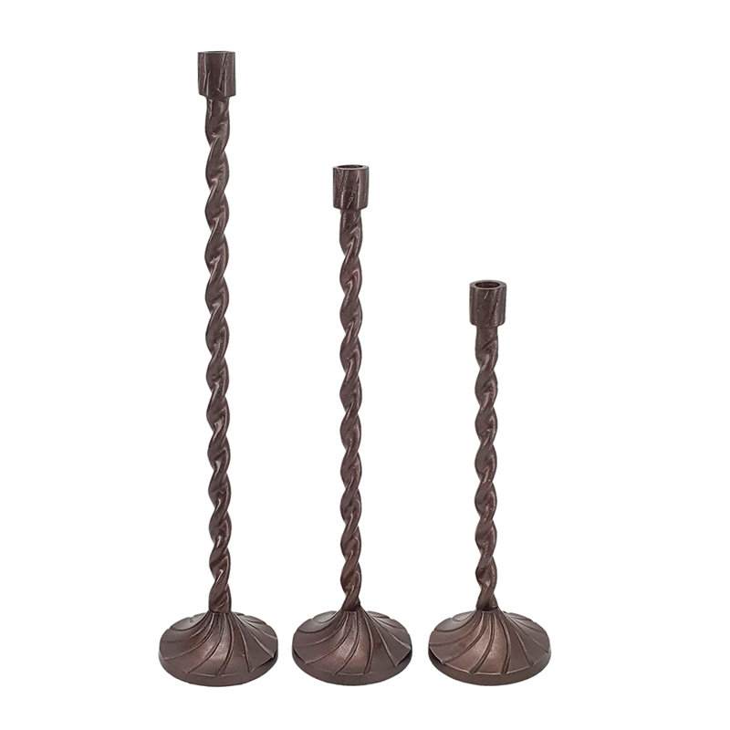 S/3 Taper Candle  Holders L:D4.5X23.5" M:D4.5X19.5" S:D4.5X15"
