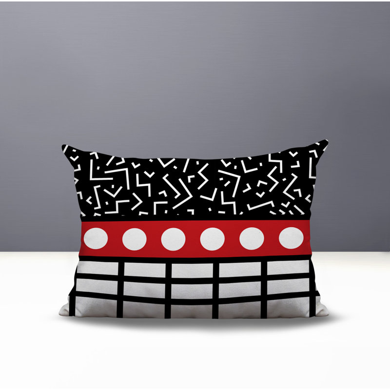 Oreiller rectangulaire réversible intérieur / extérieur Poptik, Rectangulaire H 14 po x l 20 po, Rouge