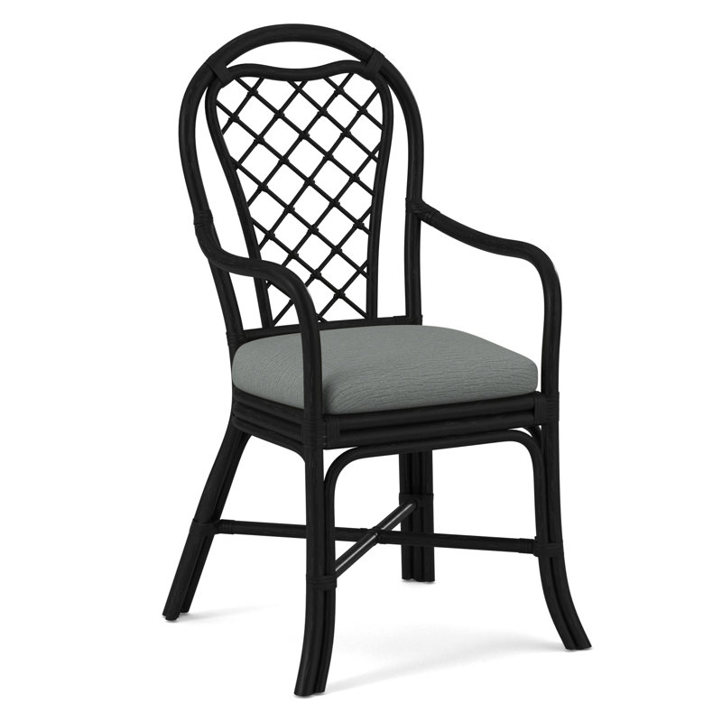 Chaise de salle à manger avec accoudoirs Trellis, Noir, noir, noir, noir, Performance gris sucre; 0863-84