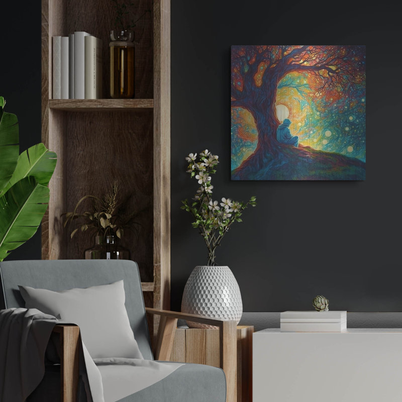 Art mural en métal Lark Manor ™ «Mystical Psychedelic Oasis» par The Golden Valley