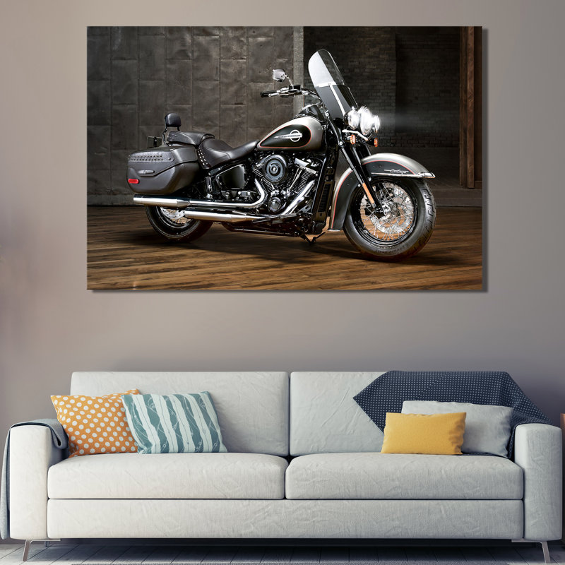 " Harley Davidson Motorcycle ", 24" H x 36" W x 0.1" D, Paper