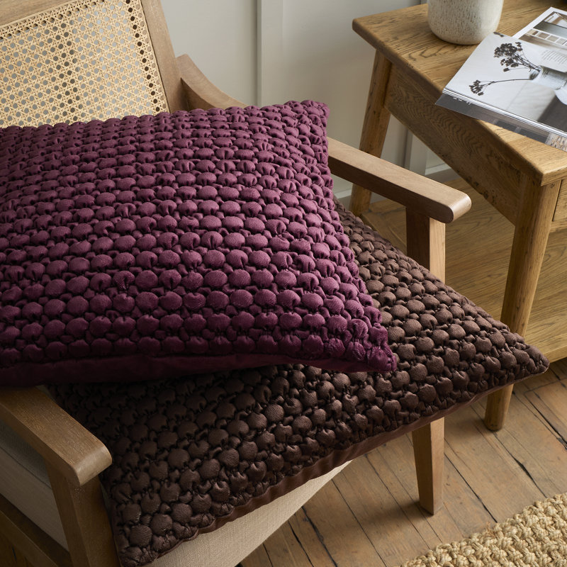 Bobble Geometric Chocolate Cushion, Cushion Cover
