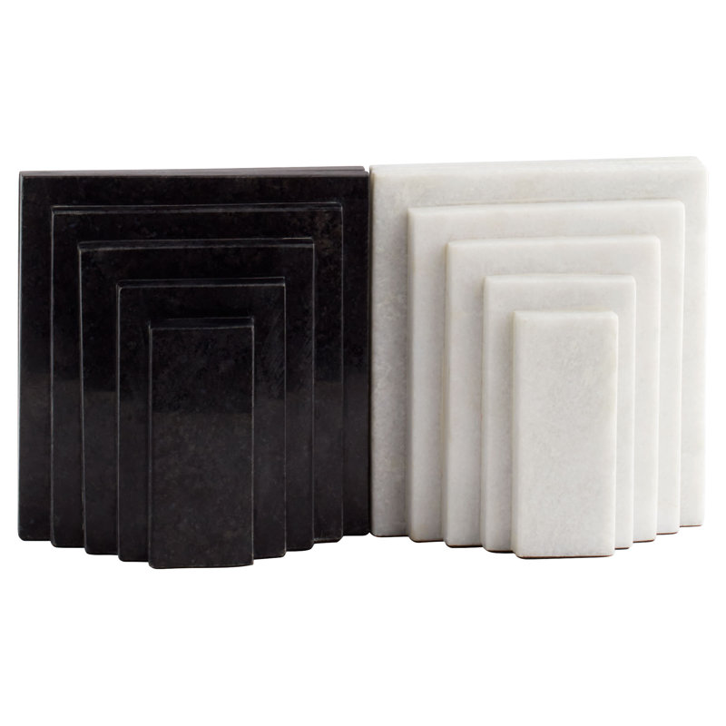 Epilogue Marble Non-skid Bookends, Black