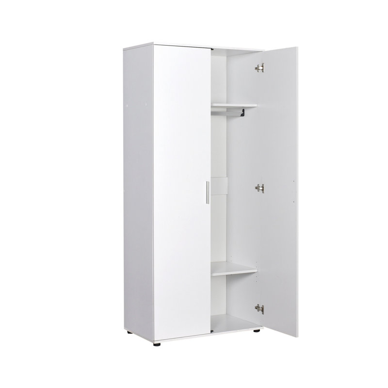 Haeng 2 Door Manufactured Wood Wardrobe, White