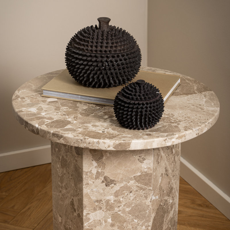 Darmesha Glass Top End Table, Brown