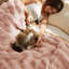  Jeté de luxe uni en fausse fourrure de lapin de couleur unie pour canapé et lit, rose, 60 po x 70 po.-124874202-124874207