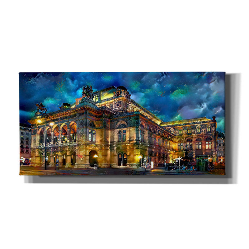 «Vienna Vienna Opera House» par Pedro Gavidia, art mural sur toile, H 12 po x l 24 po x P 0,75 po