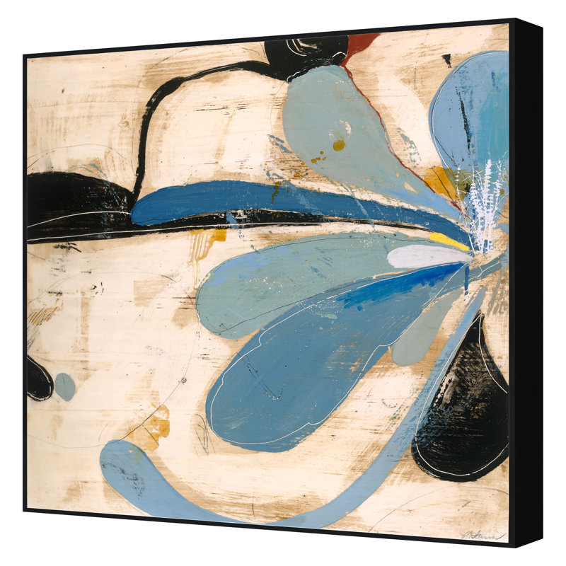 Cerulean Flora 1 Print by Atkinson, Patrick, Black Floater Framed