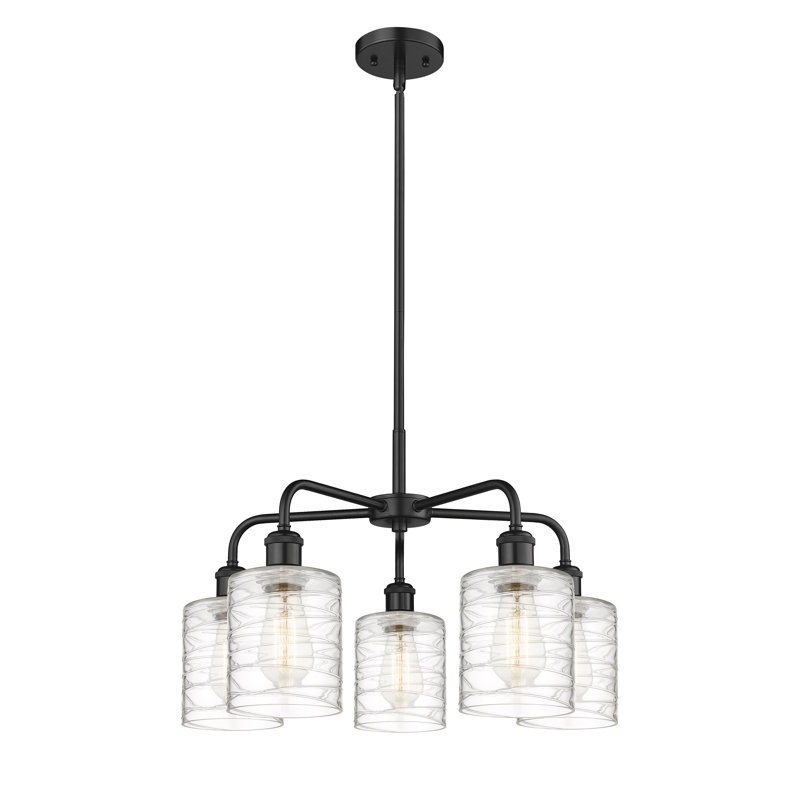 Lustre tambour 5 lumières Dublin, Noir mat