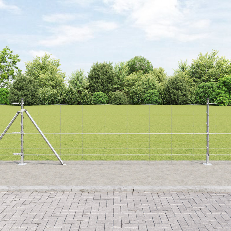 Vidaxl Field Fence Galvanised Steel, 80cm H x 5000cm W