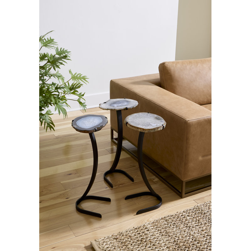 Agate Side Table Horseshoe Base, Assorted