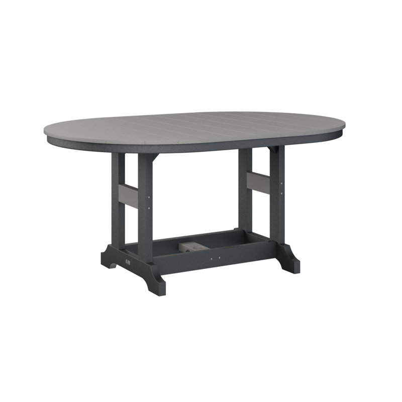 Table de bar Berlin Classic, Noir, H 39,5 po x l 44 po x P 64 po, Gris clair