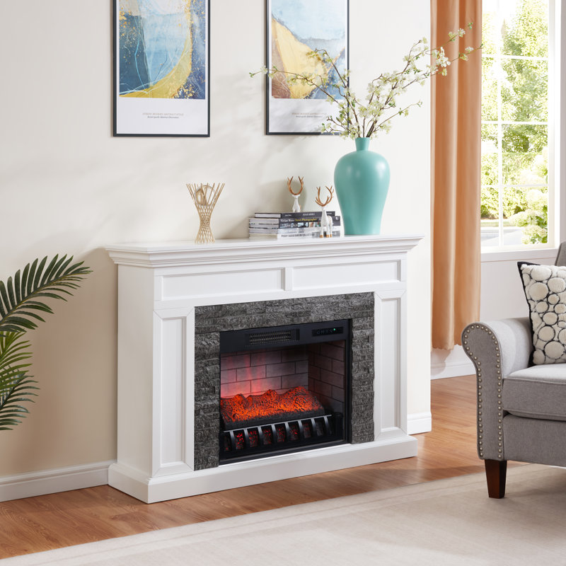 48IN MARBLE STONE MANTEL FIREPLACE