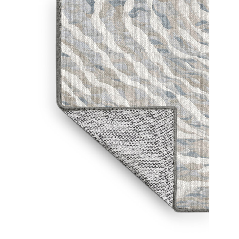 Machine Washable Gray Area Rug, Round 8'