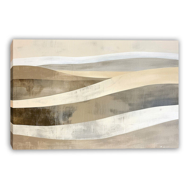 «Neutral Horizon Flow», art mural sur toile tendue, H 12 po x l 16 po x P 1 po