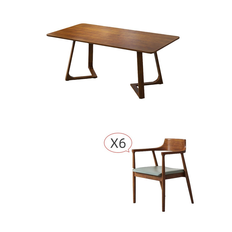Simple Retro Solid Wood Dining Table Sets, 29.5"H x 70.8"L x 31.5"W