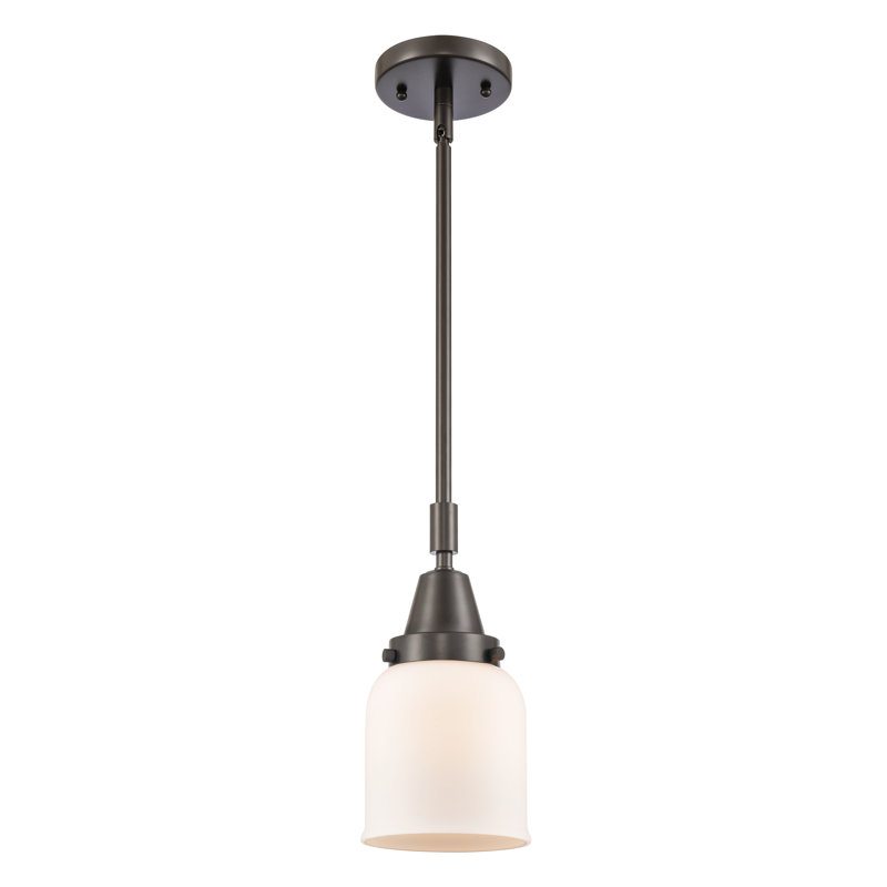1 - Light Single Pendant, Matte White, 44.12" H x 5" W x 5" D, Oil Rubbed Bronze