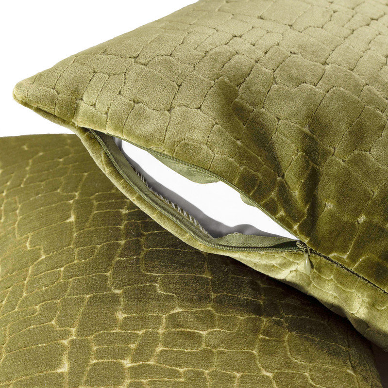 Combinaison de duvet en velours Austin, Vert olive, H 20 po x l 20 po x P 5 po