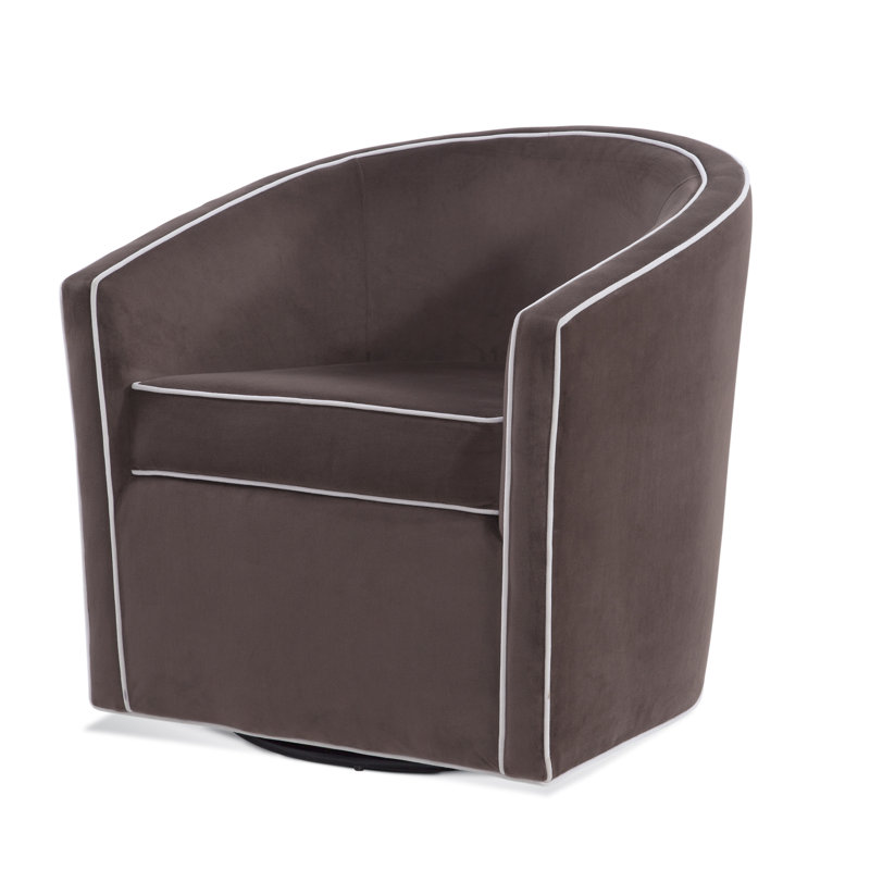 Lengby 29.75Cm Wide Swivel Barrel Chair, Maple Velvet
