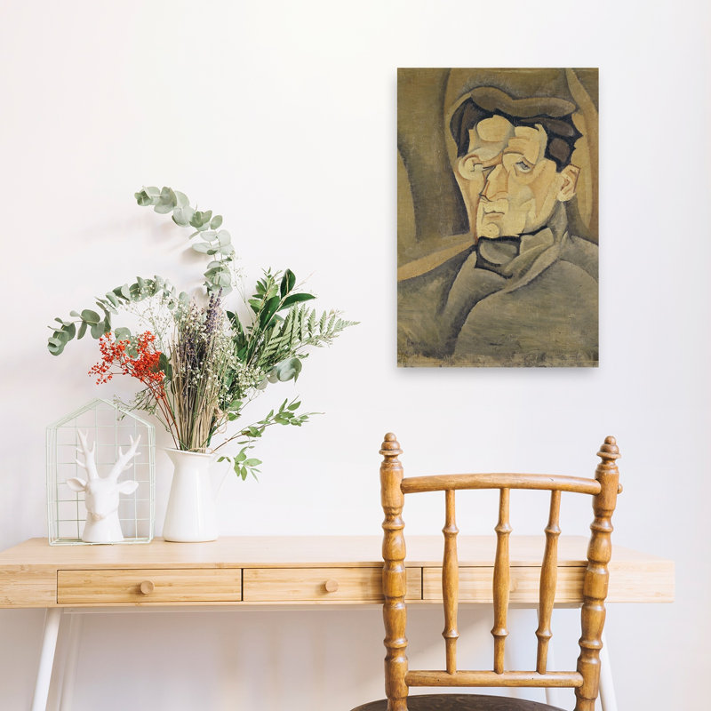 Portrait Of Maurice Raynal 1911 Abstract Contemporary Wall Art Print by Juan Gris - Wrapped Canvas Print