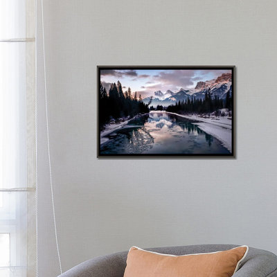 Frozen Reflections Of The Canadian Rockies - Wall Art Print - Framed Canvas