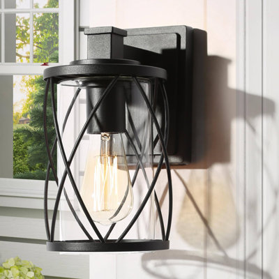 Applique murale cylindrique d'extérieur 1 lumière noire