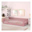 Lit plateforme simple avec clôture et porte tournante, rose, bois de pin