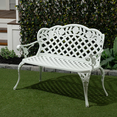 Crowe Lattice Design Garden Bench 42.5 Inch Long by Astoria Grand