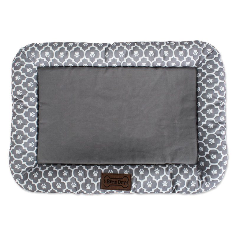 Coussin de treillis à bordure Calton, Moyen (l 28 po x P 20 po x H 2 po), Gris