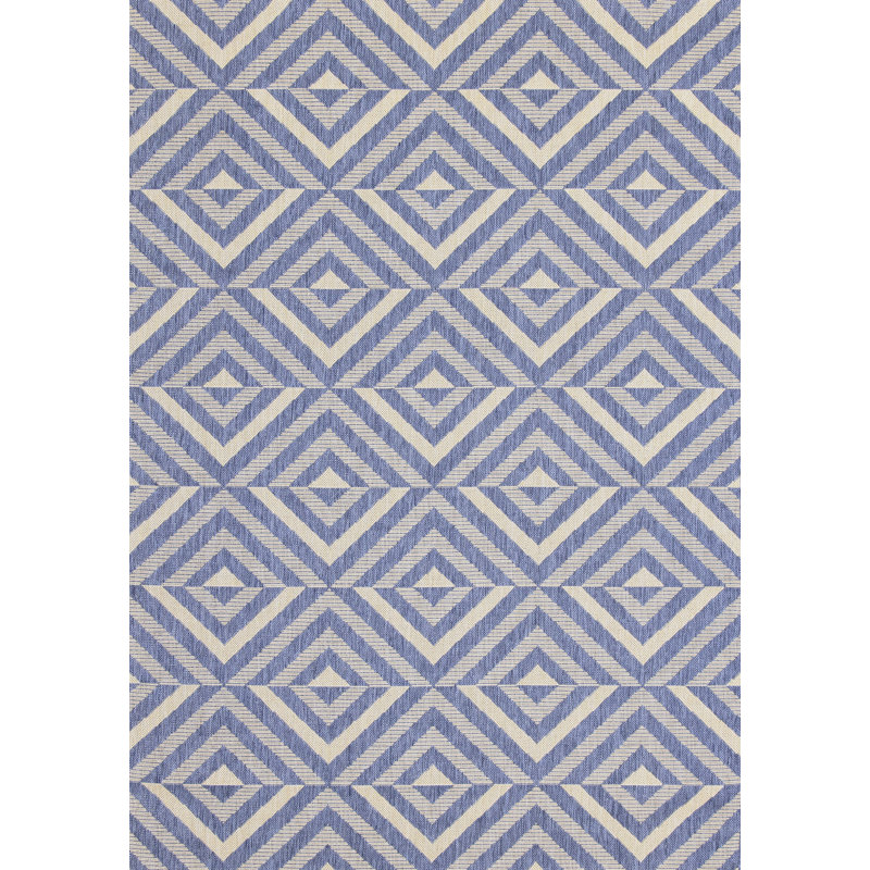 Tapis intérieur / extérieur bleu Ingatestone, Rectangle 7 pi 10 po x 10 pi 6 po